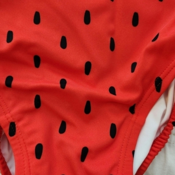 Hanna Andersson Strawberry One Piece Swimsuit Swim 90 Or 3t Green and Red - Picture 3 of 6